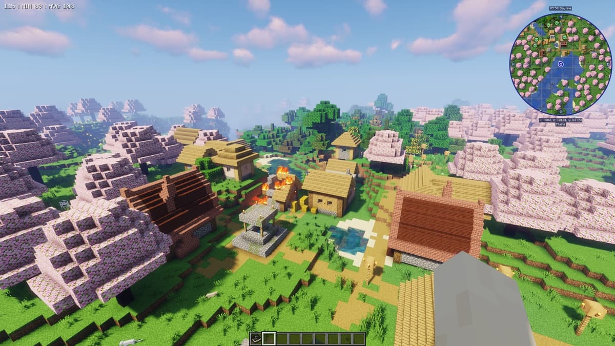 Shader etkinken oyundan görüntü ve sabit dururken FPS değerleri (120 FPS Sınır, VSYNC: Kapalı, CPU: Ryzen 9 3900x, GPU: RTX 2060s 8GB, Tahsis Edilen RAM: 12 GB). - Sildur's Vibrant Shaders High
